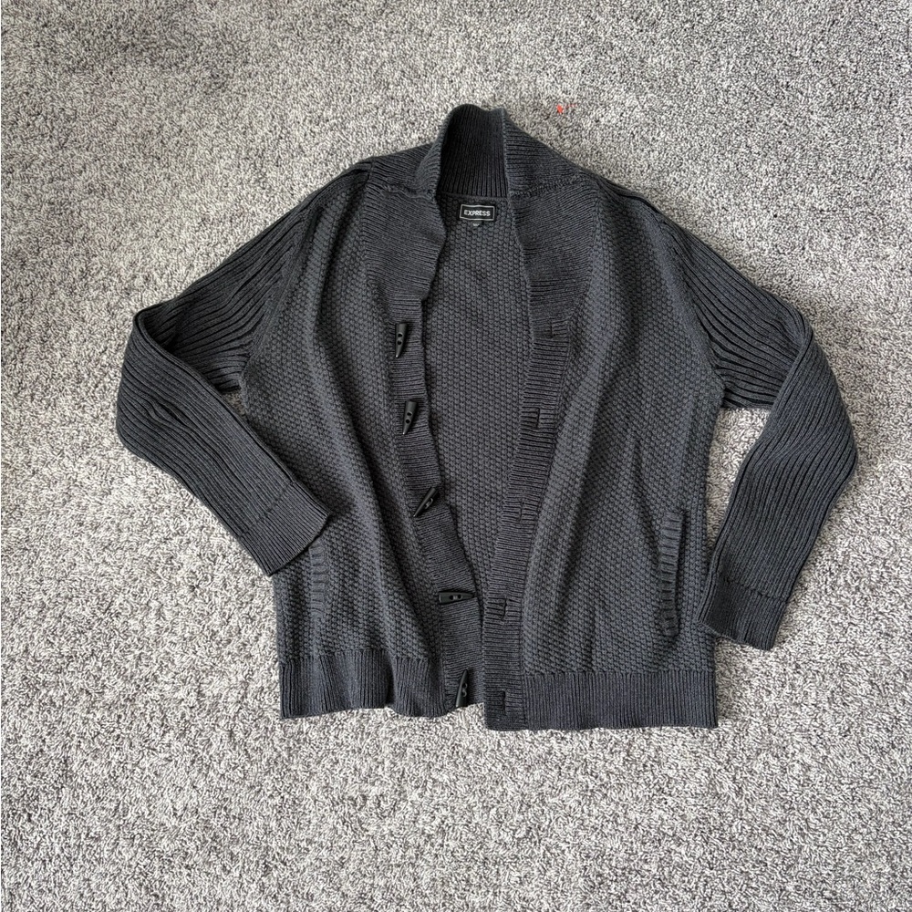 Express Black Men's Cardigan Sweater